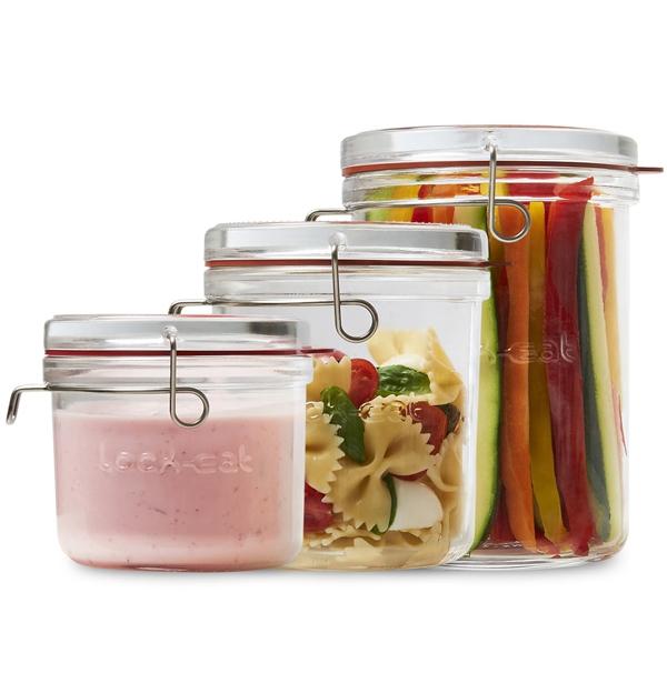 Lock-Eat set (3 pièces frigo jars 0,5l, 0,75l, 1l) 